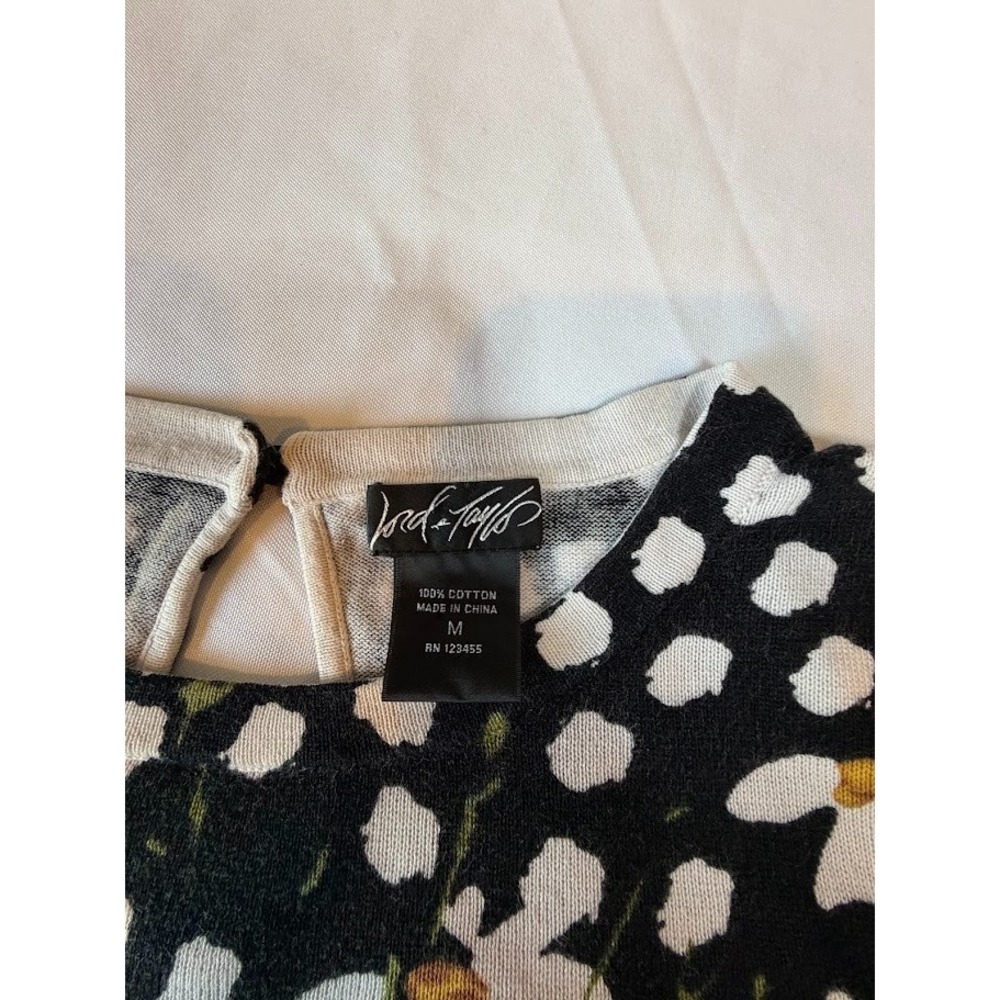 Circa 90's - 100% Cotton Floral Sweater by Lord & Taylor Size Medium - Picture 3 of 5